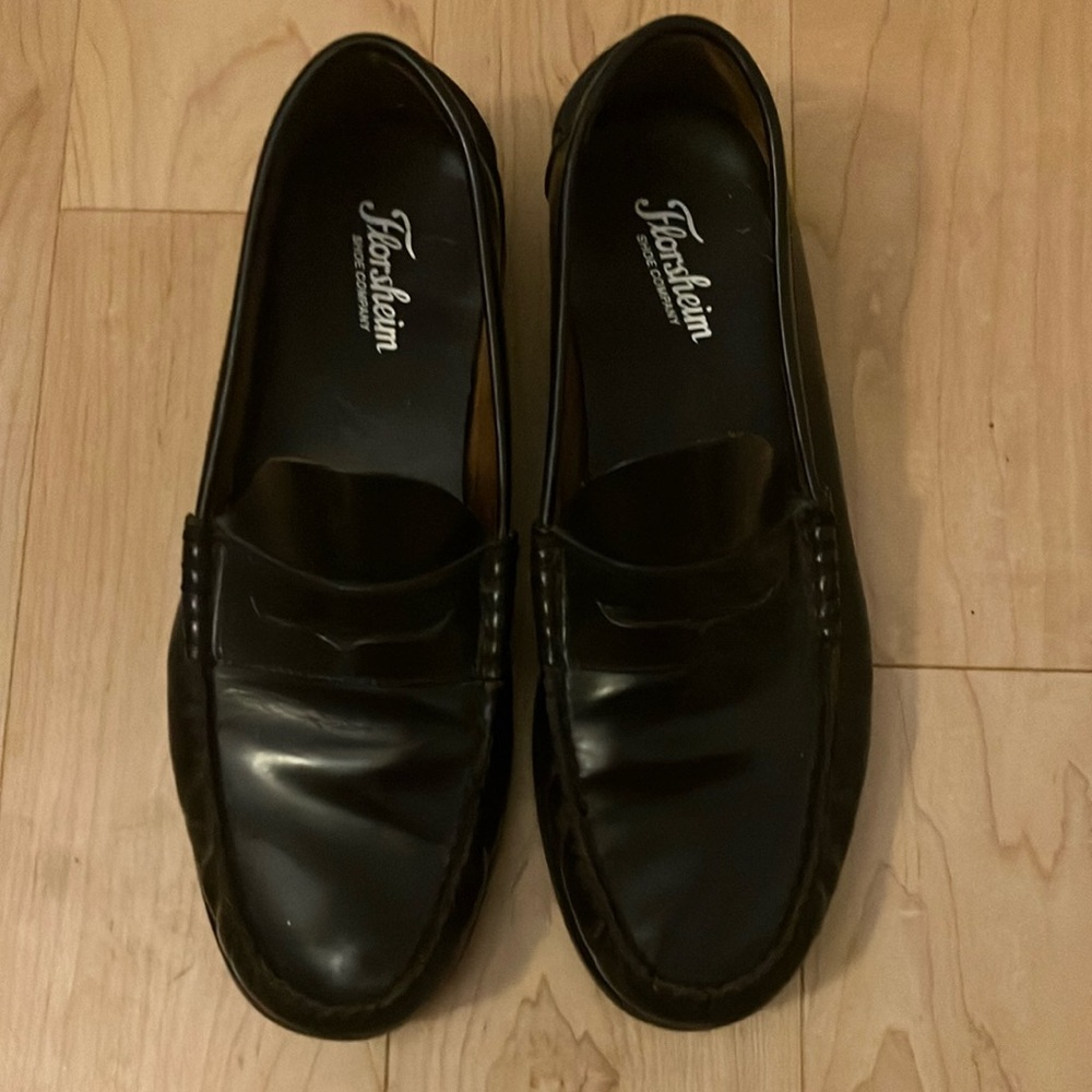 Florshiem Black Penny Loafers Sz 11D men’s real leather resoled